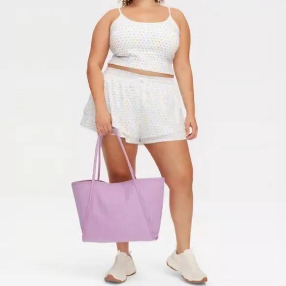 NWT Striped Large Terry Beach Tote Bag Lavender - Roller Rabbit x Target - Picture 2 of 7